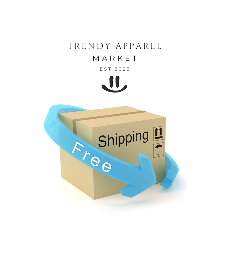 May include: A brown cardboard box with a blue arrow circling it. The box has the words "Shipping Free" printed on it.