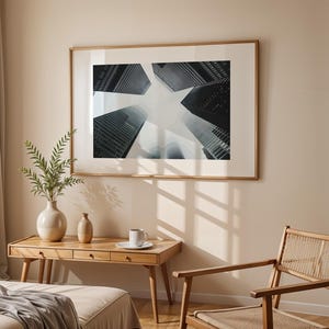 Downtown City in Fog Art Print, Art Print, Boho Wall Art, Modern Abstract Wall Art, Minimal Wall Art, Wall Decor