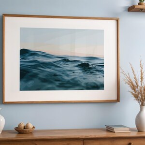 Calm Ocean Waters Art Print, Boho Abstract Seascape (Digital Download)