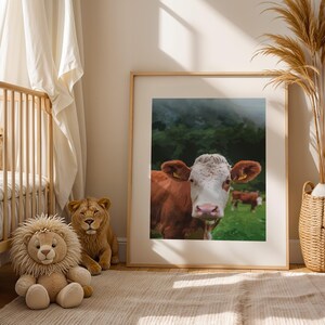 Dairy Cow Art Print, Art Print, Boho Wall Art, Modern Abstract Wall Art, Minimal Wall Art, Wall Decor