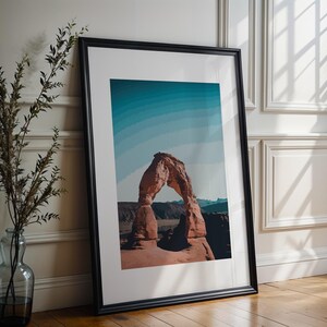 Stampa artistica Delicate Arch in Arches National Park, arte murale Boho, arte moderna astratta, poster stampabili minimalisti, opere d&#39;arte da scaricare digitalmente