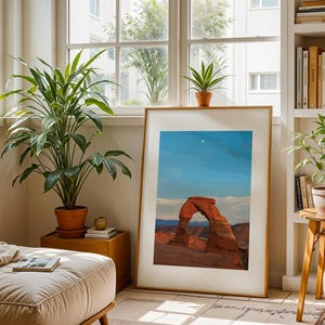 Lámina artística &quot;Arco delicado&quot;: Moab, Utah, arte mural bohemio minimalista (descarga digital)