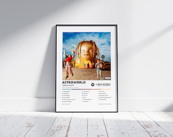 Astroworld, Travis Scott, Imprimible digital, Poster, Portada de álbum, Decoracion del hogar