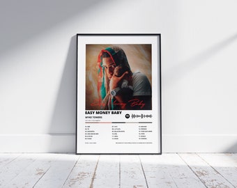 Easy Money Baby, Myke Towers, Imprimible digital, Poster, Portada de álbum, Decoracion del hogar