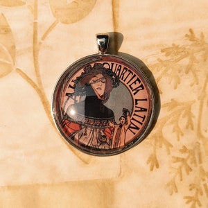Vintage style Art Nouveau glass domed pendant