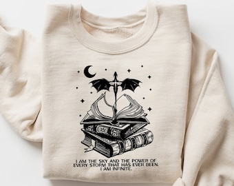 I am the Sky Sweatshirt, Vintage Basgiath War College Shirt, Fourth Wing T-Shirt, Dragon Rider Violet Sorrengail, Bookish Hoodie, D&D Tee