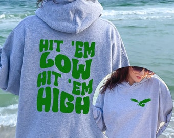Hit 'Em Low Hit 'Em High Sweatshirt, Road to Victory Sweatshirt, Philly Sweatshirt, Philadelphia Shirt, Game Day, Football Shirt, Eagle