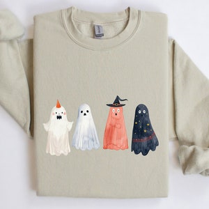 Halloween Cute Ghost Shirt, Ghost T-shirt, Little Ghost Shirt, Halloween Sweatshirt, Halloween Party Shirt, Ghost Halloween Shirt