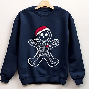 Skelett Weihnachten Sweatshirt, Frohe Weihnachten Shirt, lustige Weihnachtsgeschenke, Weihnachten Skelett Familie passende Shirt, Santa Skelett Shirt