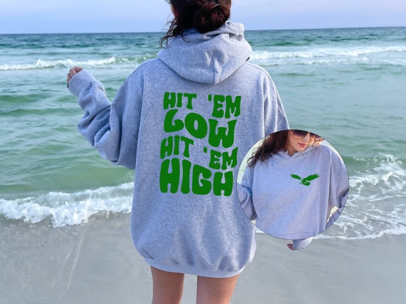 Hit 'Em Low Hit 'Em High Sweatshirt, Road to Victory Sweatshirt, Philly Sweatshirt, Philadelphia Shirt, Game Day, Football Shirt, Eagle