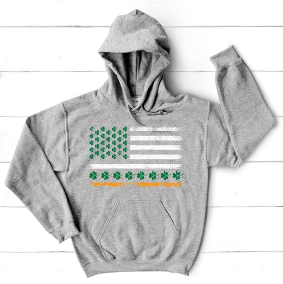 Sweat à Capuche Irlandais St Patrick - Drapeau, Trèfle, étoiles Et Rayures - Toutes Tailles (S à 3XL) - Neuf