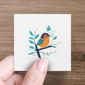 Cute Bird Digital Art Print, Vibrant Bird Print, Nature Illustration Wall Art, Colorful Bird Decor, Digital Download Artwork