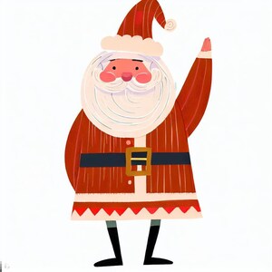 Christmas Santa Claus Digital Art Print, Holiday Santa Illustration Download, Festive Christmas Wall Decor, Cute Santa Poster Printable