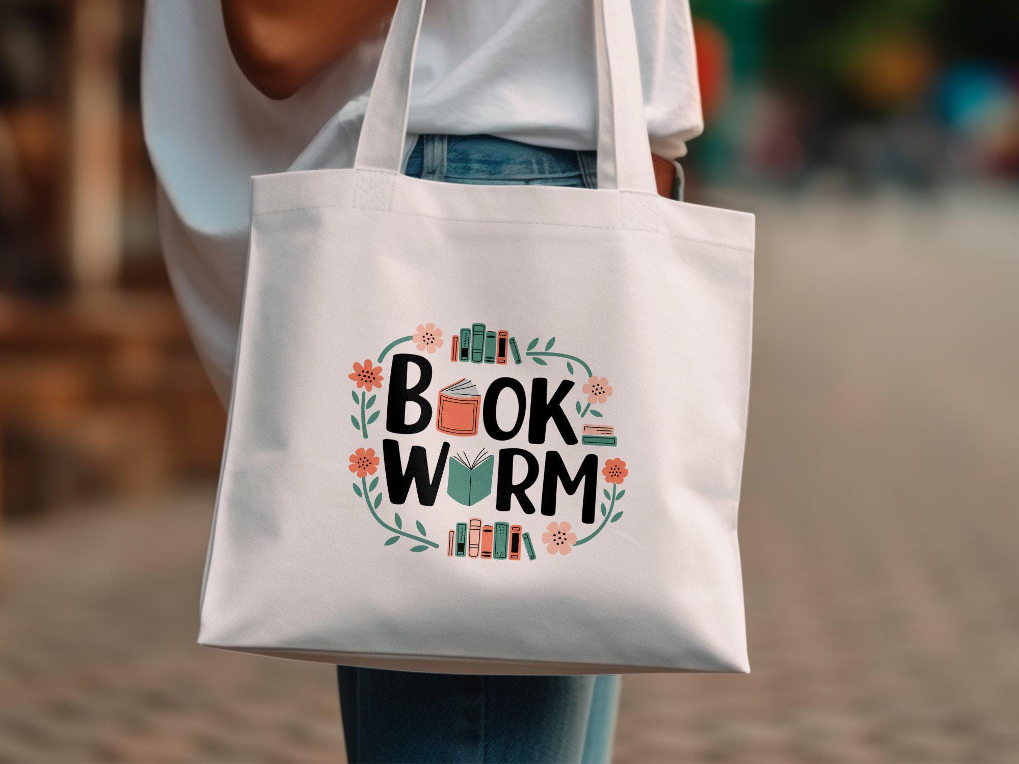 Bookworm Digital Download, Floral Bookworm Wall Art, Cute Printable ...