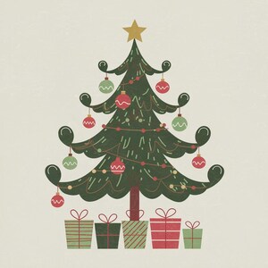 Christmas Tree Digital Download, Holiday Wall Art, Festive Printable Decor, Christmas Ornaments and Gifts Art, Instant Download