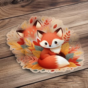Cute Fox Illustration, Woodland Animal Print, Nursery Art Decor, Digital Download, Fox Art Poster, Kids Room Wall Art, Autumn Theme