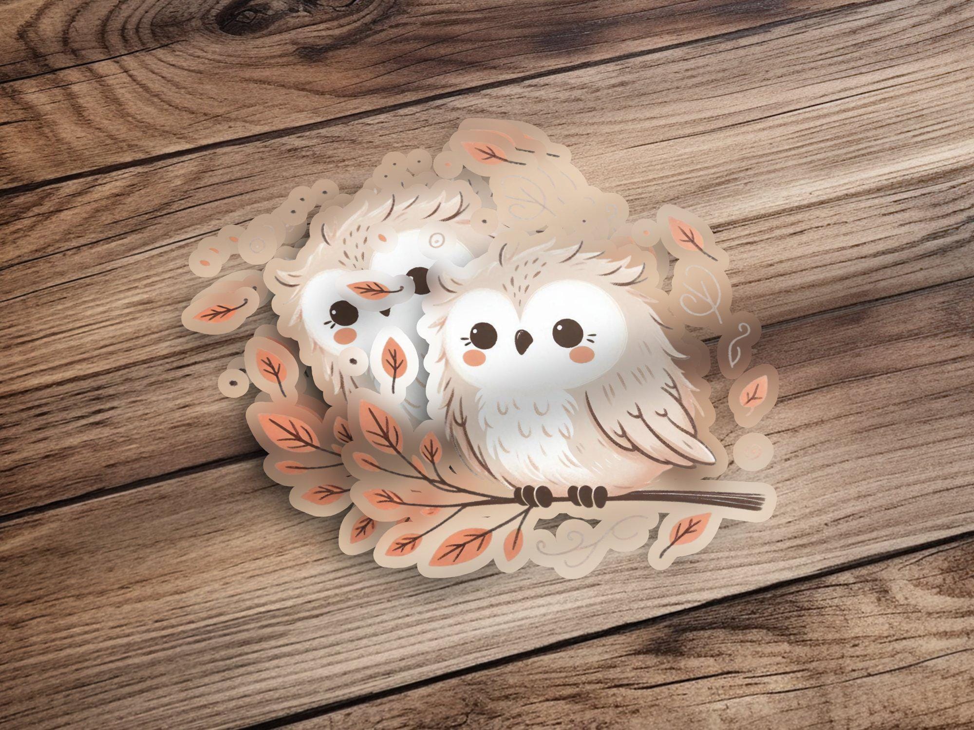 Cute Owl Digital Art, Autumn Owl Illustration, Whimsical Bird Print, Kids Room Decor, Animal Nursery