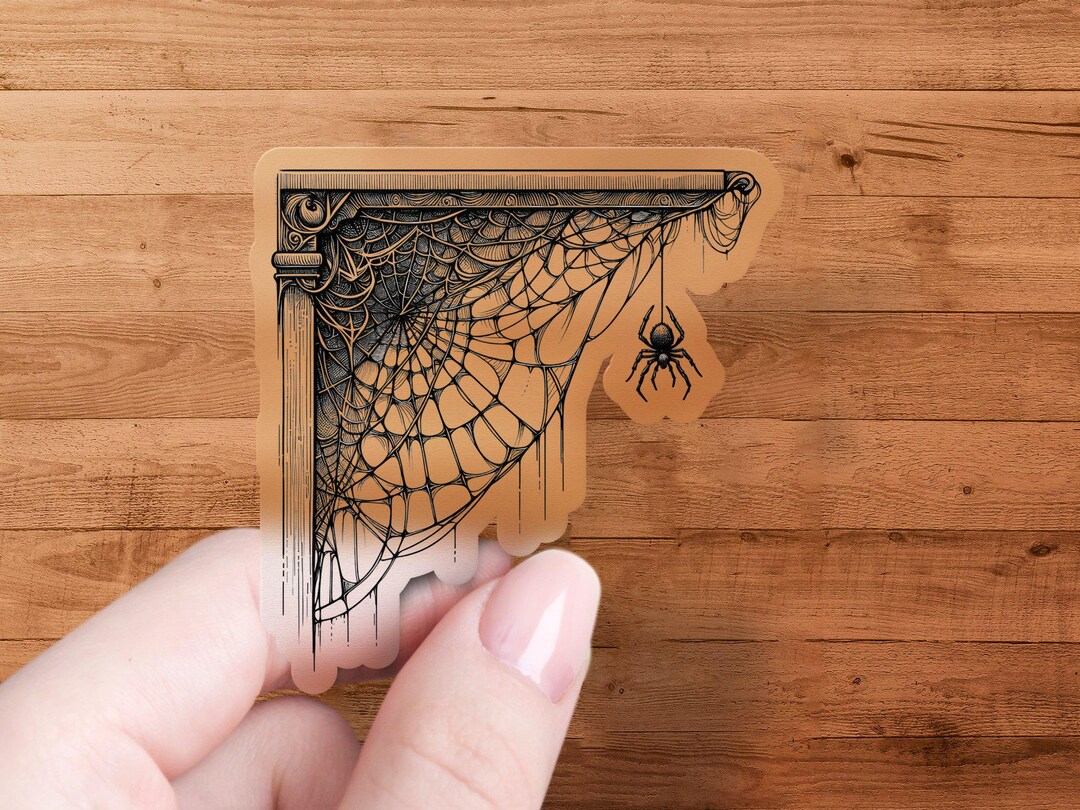 Gothic Spider Web Illustration for Digital Download, Intricate Corner ...