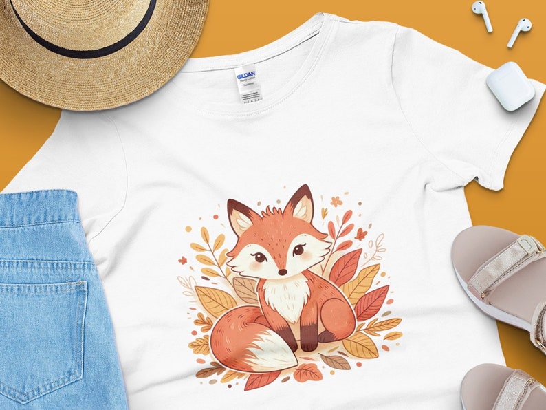 Cute Fox Illustration, Woodland Animal Art, Nursery Wall Decor, Forest