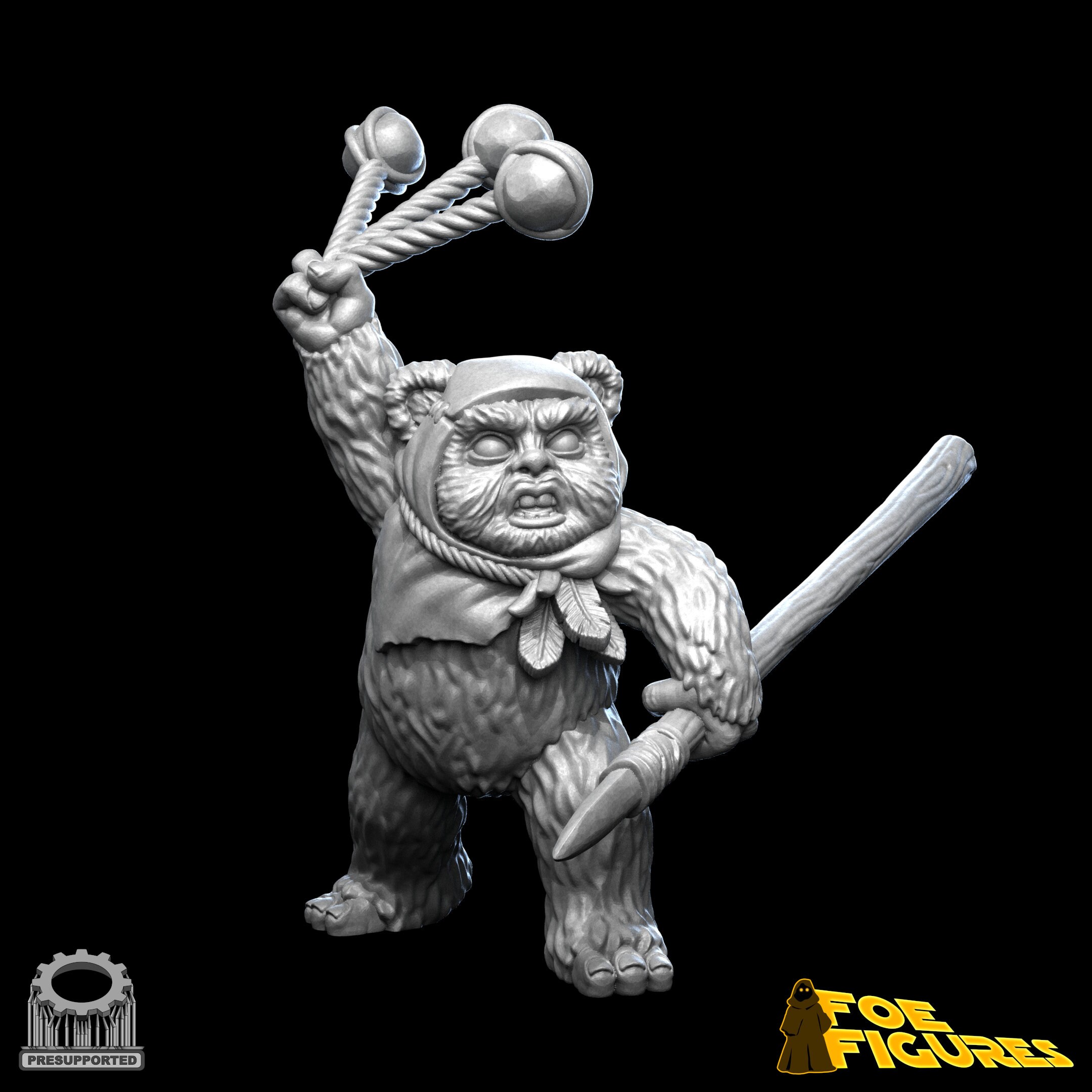 Teddy warrior - Foe Figures | Legion Compatible RPG - 3d Printed