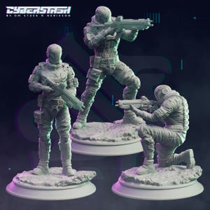 Cyberpunk Mercenary Squad - Kruger Security Forces - Cyberstash | Cyberpunk, Shadowrun, D&D Fantasy RPG - 3D Printed