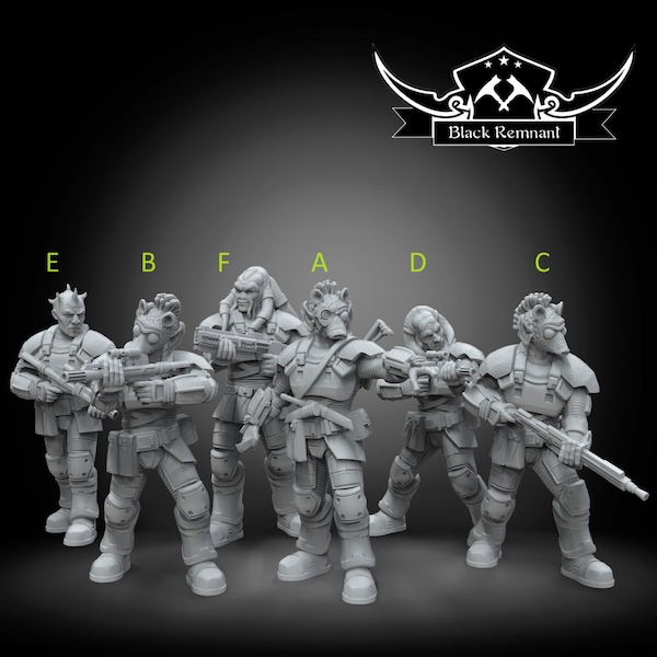 Armored Syndicate Soldiers - Black Remnant | Legion Compatible RPG - 3D Printed