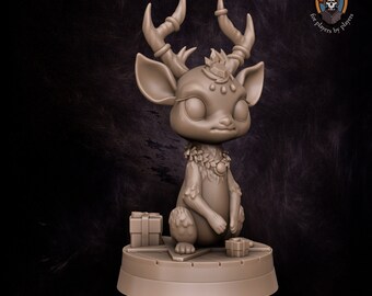 Renifer świąteczny - magiczny znajomy - Lubart Miniatures | D&D Fantasy RPG Pathfinder - druk 3D