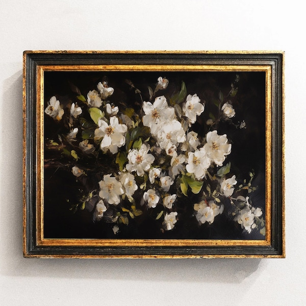 Camellia Oil Painting - Modern Cottage Wall Art - Vintage Art Printable!