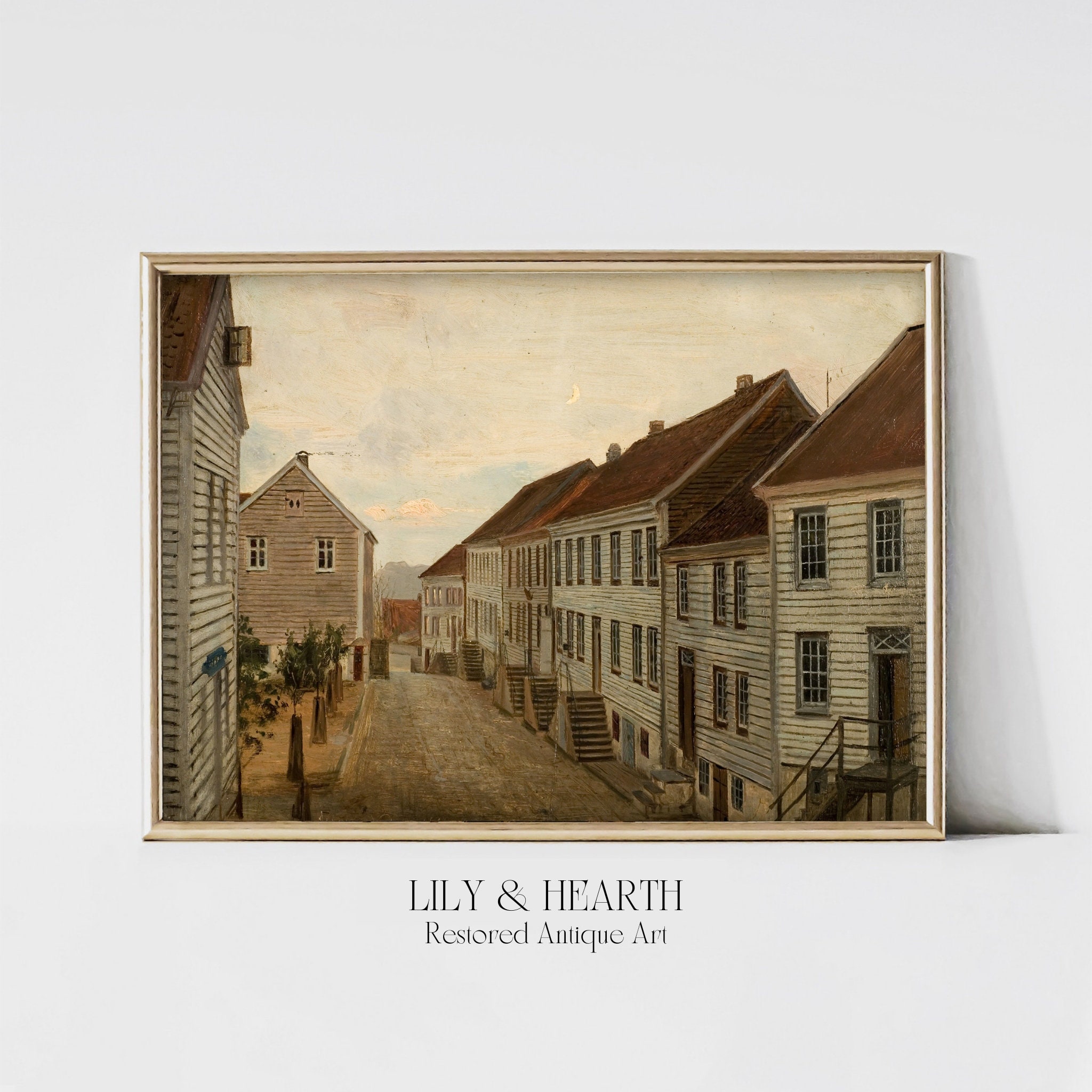Restored Vintage Art - 19th Century Norwegian - Moody Decor