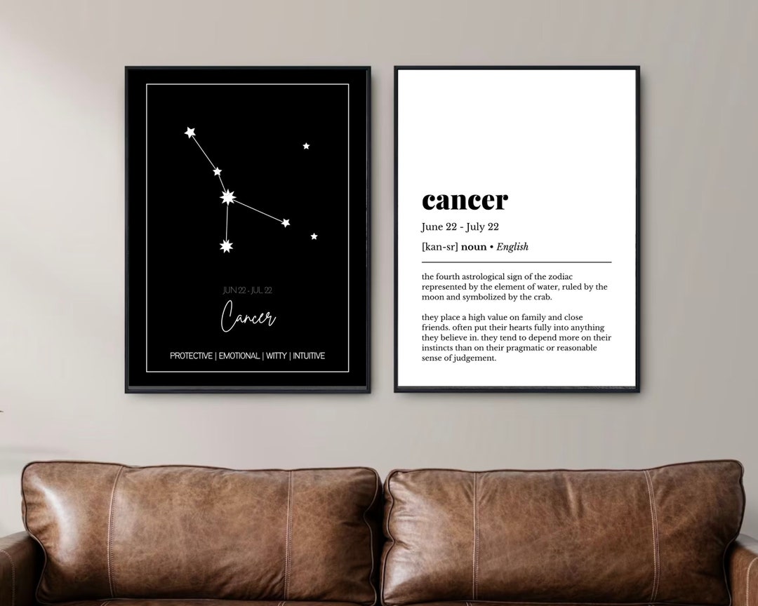 Krebs Sternzeichen Poster Wandkunst Bundle Krebs Definition Etsy.de