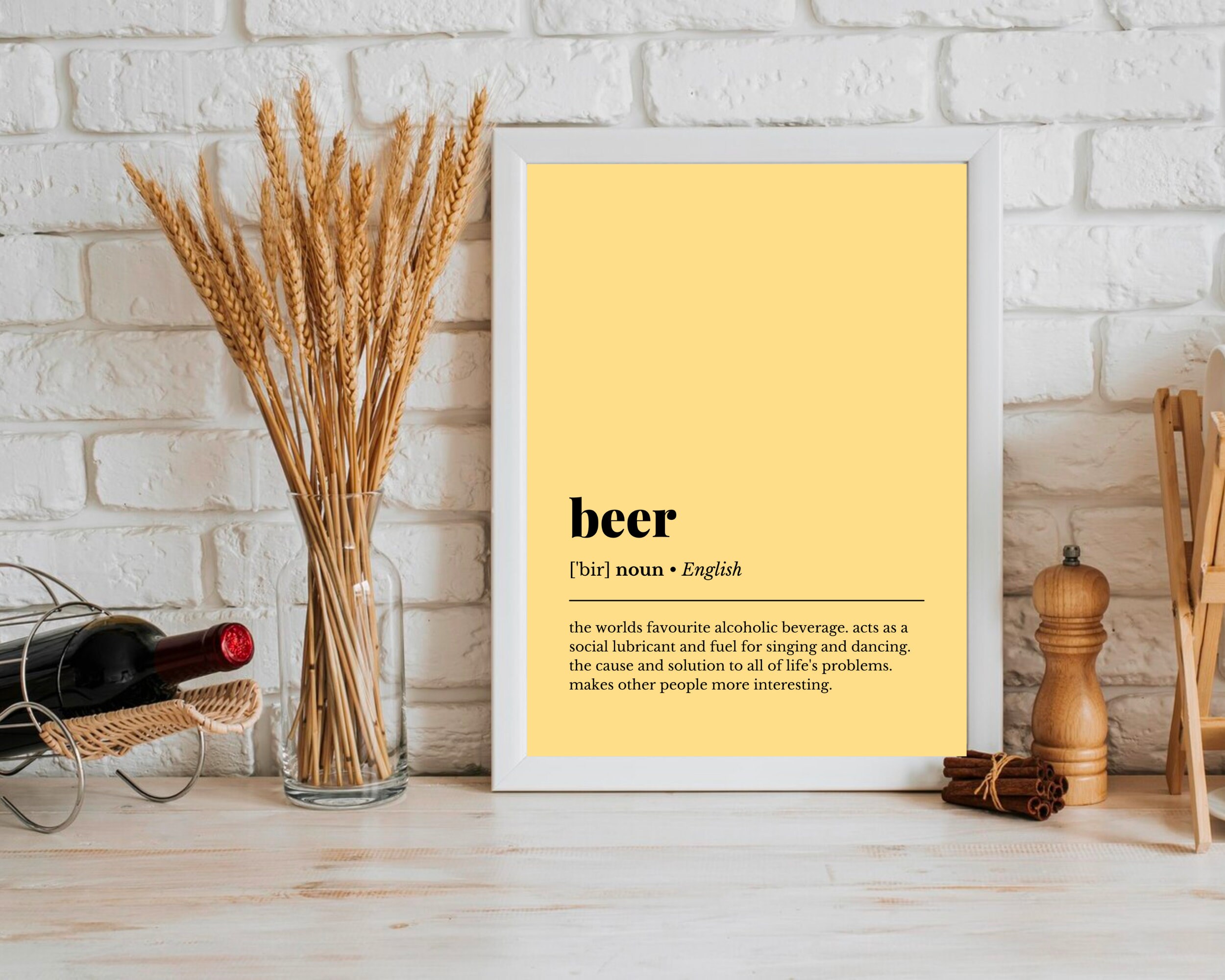 Beer Definition Print Kitchen Decor Prints Kitchen Wall Art Kitchen Art