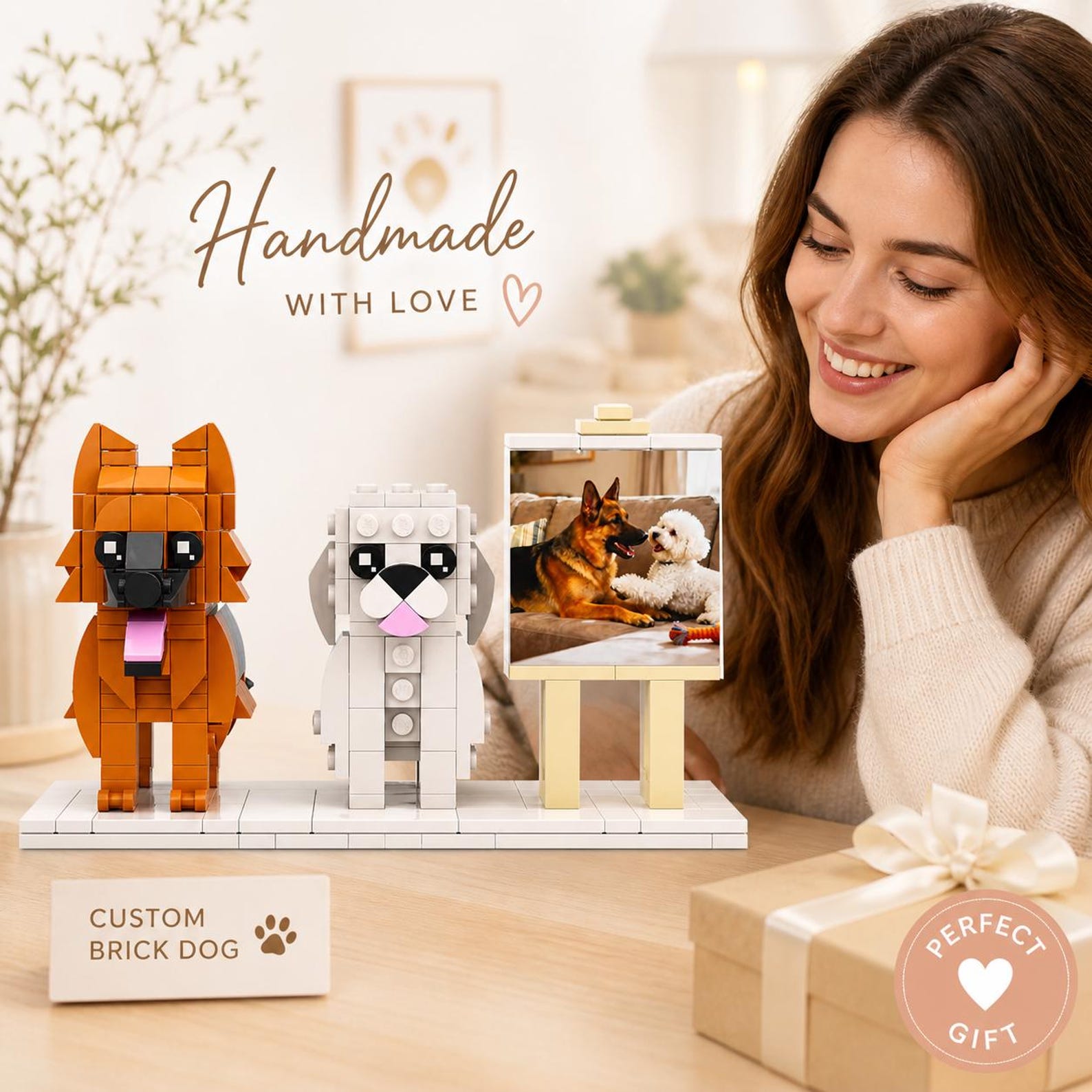 Customized Dog Model Custom Brick Dog Figures, Personalized Block Pet Models With Photo ...