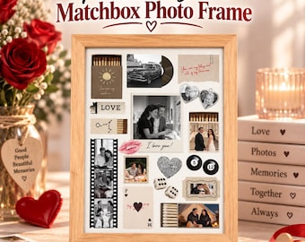 Personalized Matchbox Photo Frame, Custom Memory Collage, Romantic Wall Art