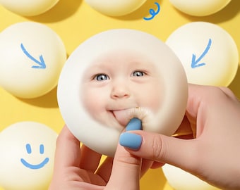 Custom Face Stress Ball, Personalized Squishy Bun Toy, Funny Gift