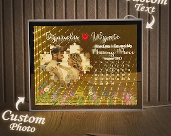カスタムLEDフォトパズルフレーム - パーソナライズされた記念日のギフト
