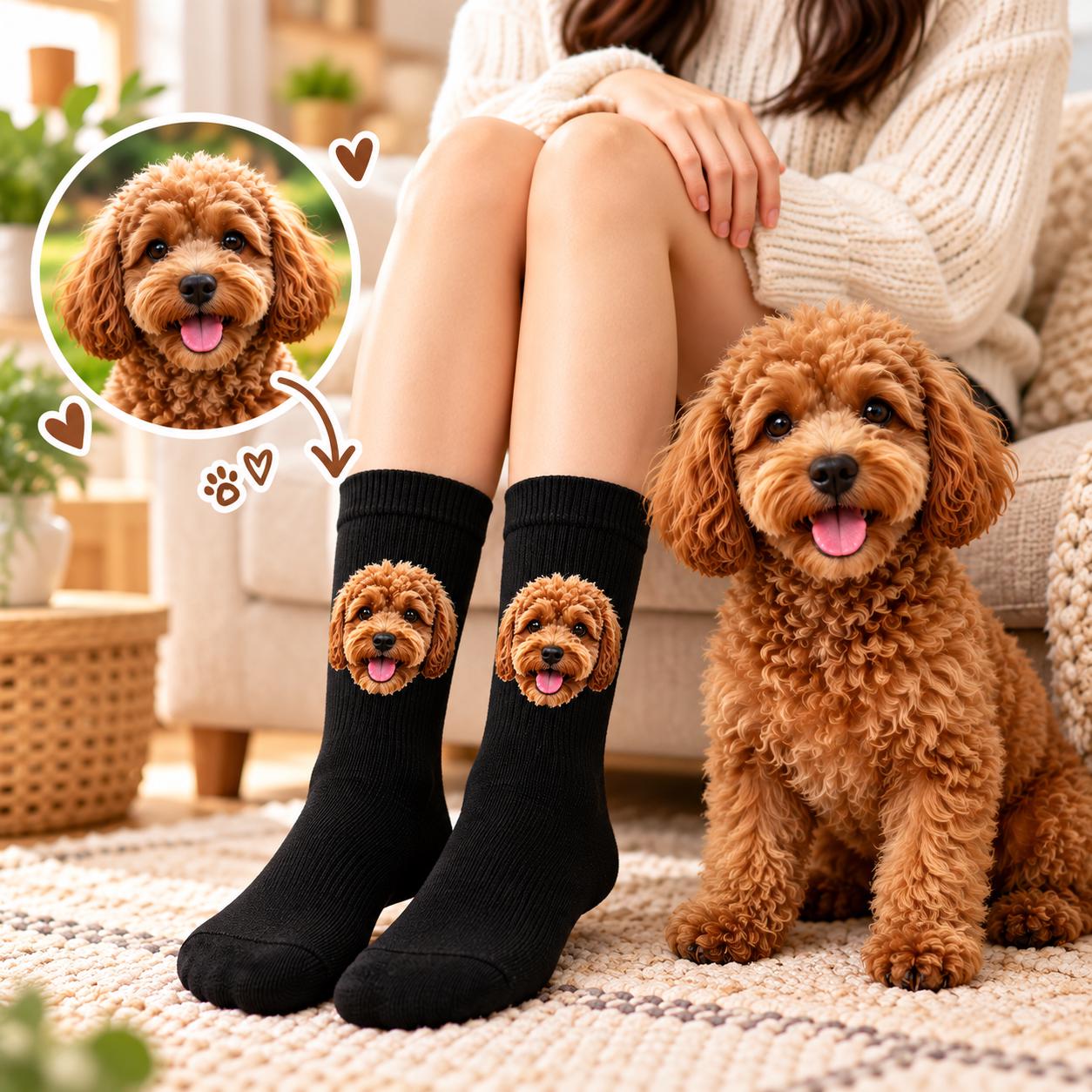 Custom Pet Face Socks With Name