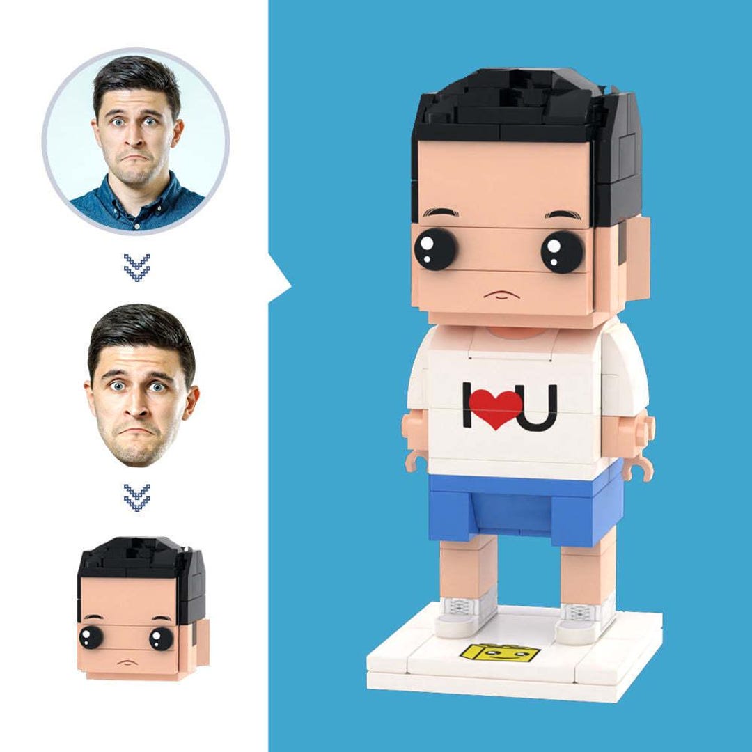 Valentine's Day Gay Couple Winter Heavy Coat Style Gift Brick Figures Personalized Couples Brick Figures Small Particle Block Gift For Love Birds