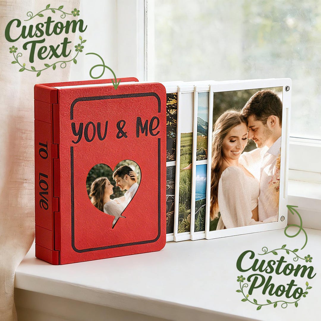 Personalized Photo Album Book, Custom Text Memory Album, Expandable ...