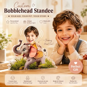 Custom Kids Bobblehead Standee, Personalized Face Acrylic Wobble Standee