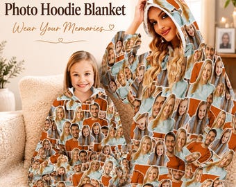 Personalized Photo Flannel Blanket Hoodie: Custom Wearable Sweatshirt