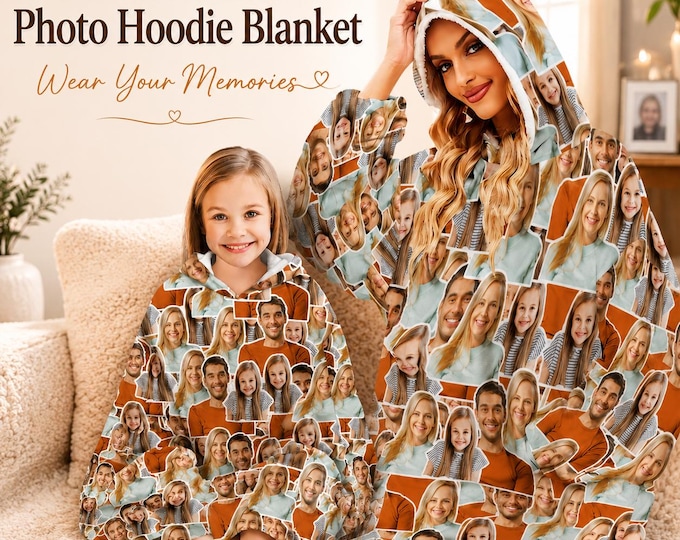 Personalized Photo Flannel Blanket Hoodie: Custom Wearable Sweatshirt