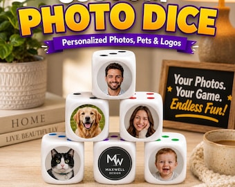 Custom Face Dice: Personalized Photo Gag Gift, Party Game