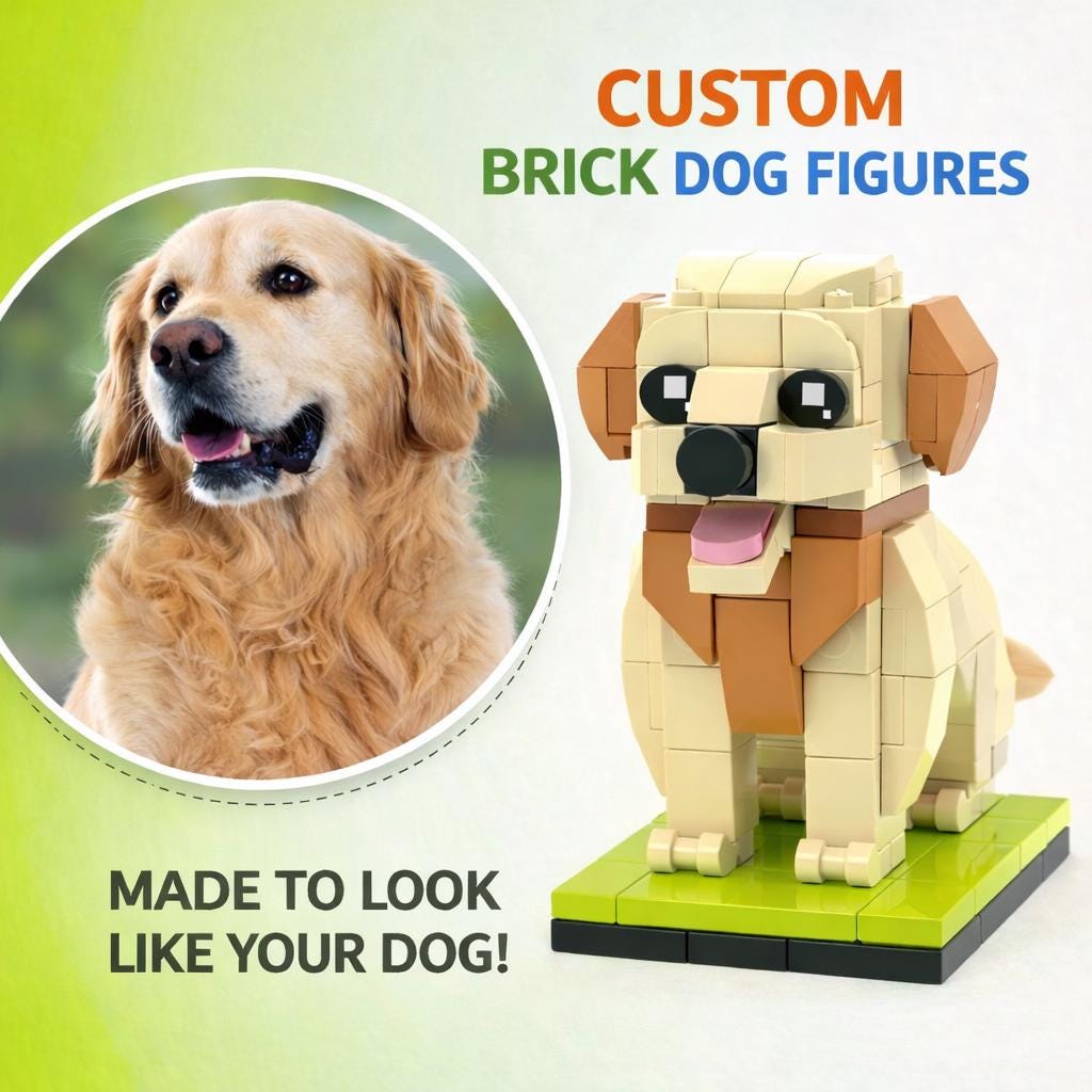 Customized Dog Model Custom Brick Dog Figures, Personalized Block Pet Models With Photo ...