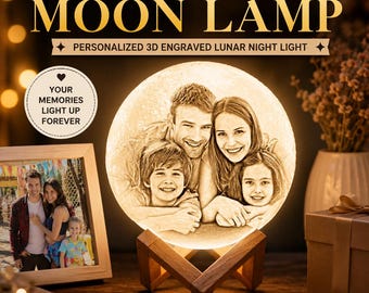 Custom Photo Moon Lamp – Personalized 3D Engraved Lunar Night Light