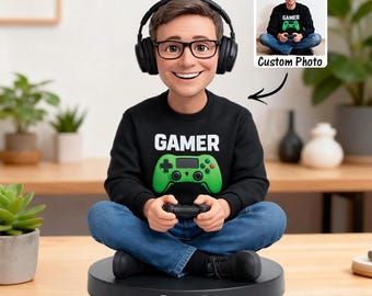 Benutzerdefinierte Foto 2D Cartoon Schreibtisch Dekor aus Holz, personalisierte animierte Stil Namensschild