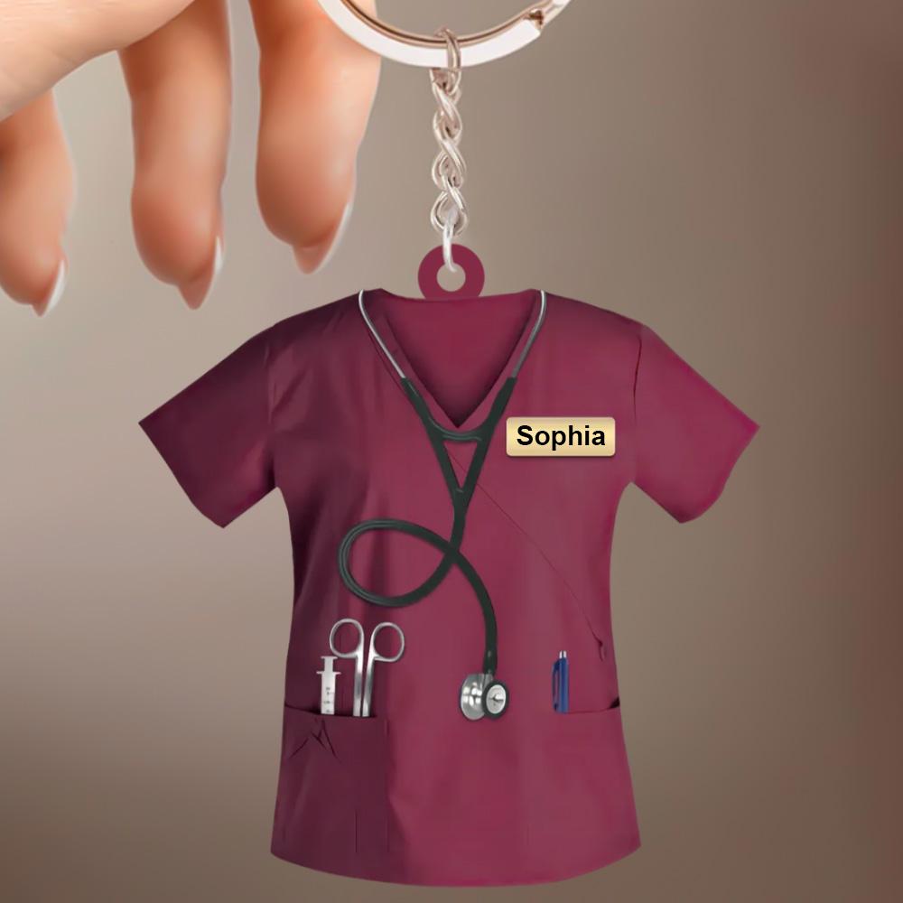 2d Flat 2d Flat Mini Nurse Uniform Keychain Acrylic - United Kingdom