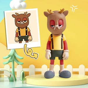 Custom Cartoon Mini Figure from Drawing, Personalized Character Toy, Blind Box Collectible, 3D Printed Figurine Gift for Kids or Toy