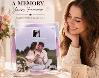 Custom Acrylic Music Photo Frame, Rotating Disc Memory Display, Personalized Song Picture Frame