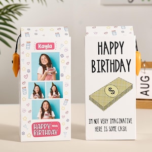 Alcancía de cumpleaños personalizada, alcancía emergente sorpresa, regalo de cumpleaños único, idea de regalo de dinero personalizado, caja de recuerdo de cumpleaños creativa
