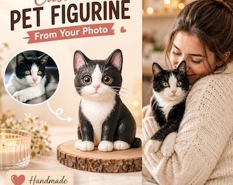 Custom Pet Figurine From Photo, Personalized Dog Cat Mini Statue, Resin Keepsake